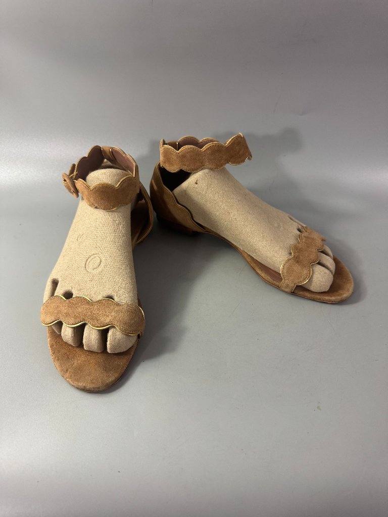 Tabitha Simmons Tan Suede Sandals, Size 36